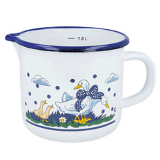 Milchtopf Induktion Emaille mit Ausgießer Milchkocher Eurohome® Landhaus 1 Liter