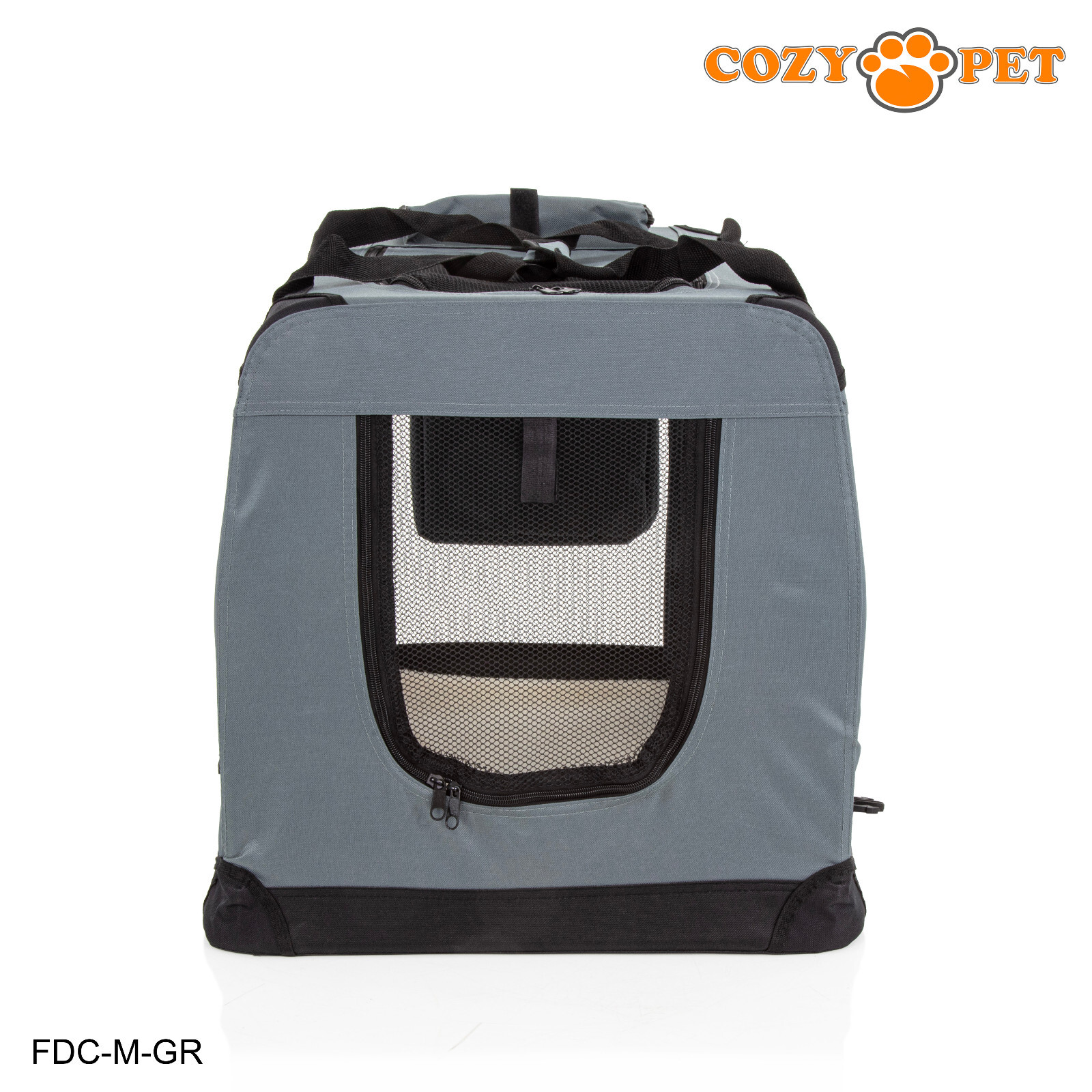 Fabric Dog Crate 70cm Grey by Cozy Pet Puppy Carrier Cat Travel Cage