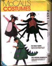P451 McCalls SEWING Pattern Kids Halloween Costume Pot Bellied Spider Mouse OOP