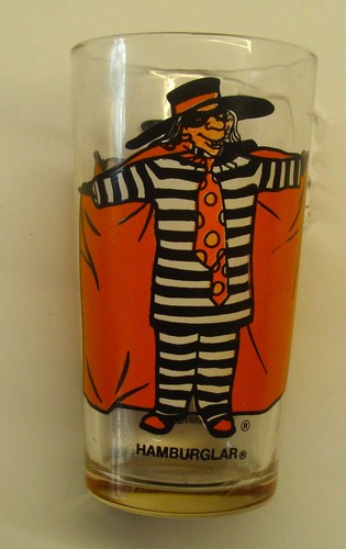 1970s 1st Printing McDonald's Hamburglar Glass Dark Orange No Date No Slogan Ex - Picture 3 of 5