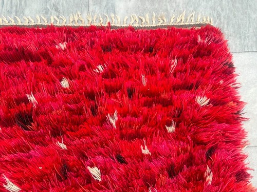 Vintage Swedish Rya Scandinavian Soft Rug Bedroom Floral Fluffy Rug 130x80 cm - Picture 5 of 8