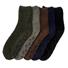 12 Pairs Lot Cozy Fussy Non Skid Solid Dark Colors Winter Slipper Bed Socks 9-11