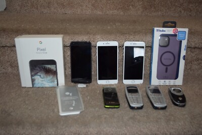 Apple iPhone 8, Apple iPhone 7 Plus A1661, Google Pixel XL, 4 cell phone