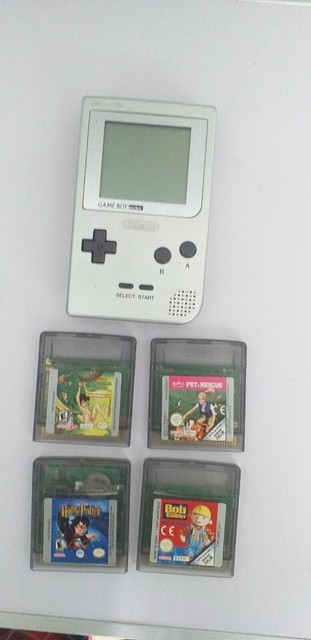 Nintendo Game Boy Pocket Silver with 4 games - tested and working see photos Nintendo Game Boy Pocket Silver with 4 games - tested and working see photos