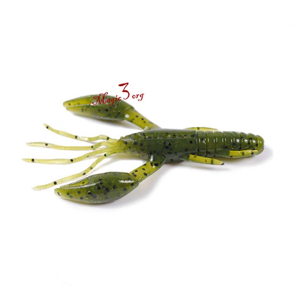 6x Fishing Soft Lure Craw Shrimp Crawfish Crab Plastic Bait 3'' Tube Green  Pike