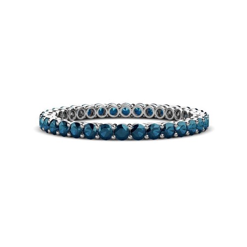 TriJewels Blue Diamond Eternity Ring 0.99 ctw Stackable 14K Gold JP:148958 - 第 1/13 張圖片