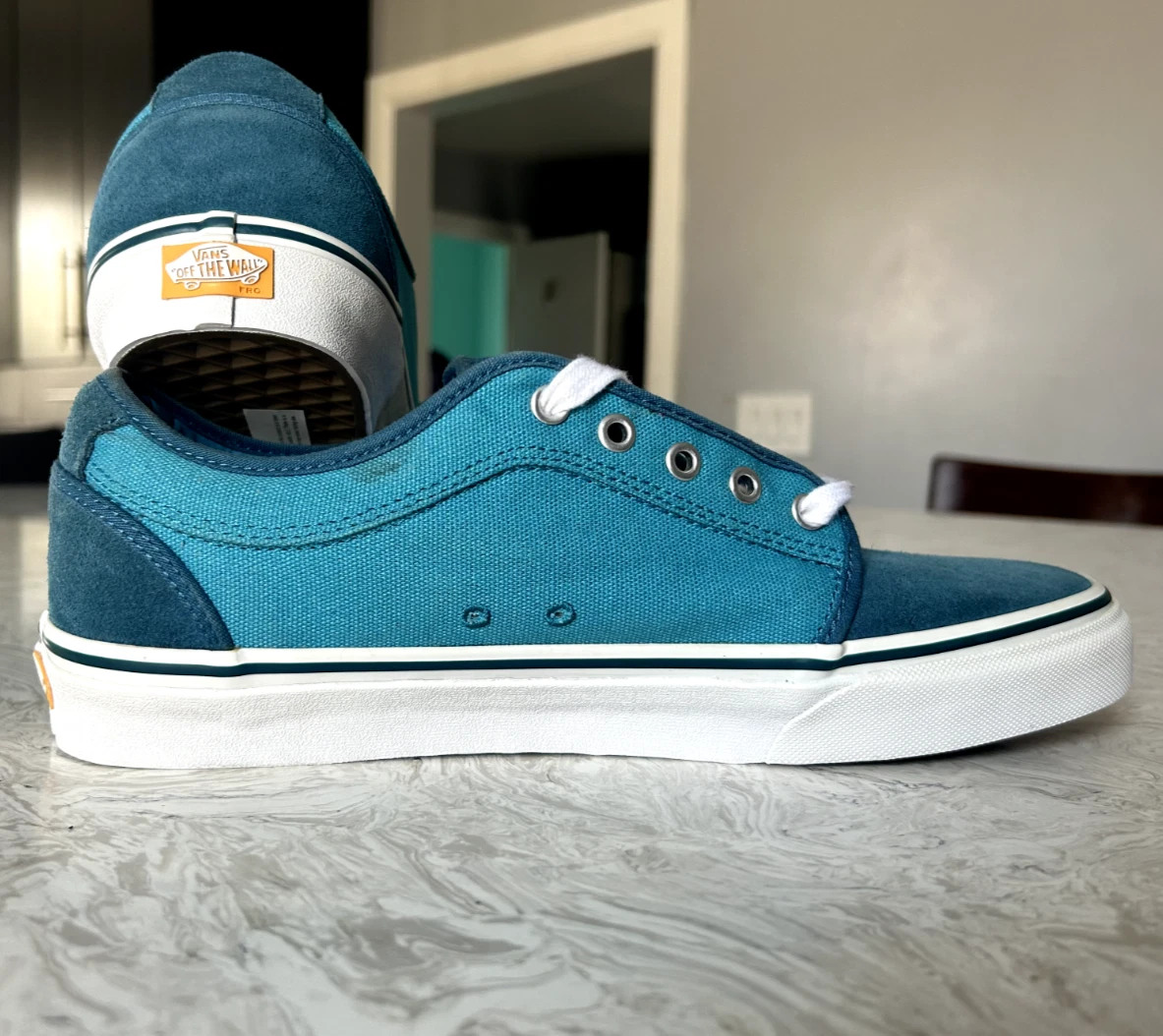 Vans Men s shoes Blue Aqua With Hawaii print inside eBay