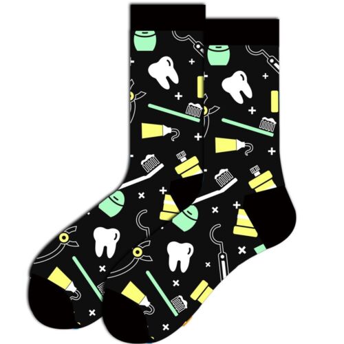 Mens Cotton Funny Socks Novelty Geometric Animal flower Dress Work Socks - Picture 2 of 30