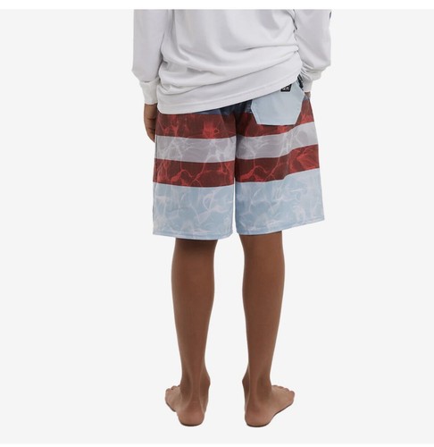 PELAGIC Youth Adjust Waist Hybrid BOARD SHORTS taglia 29 Deep Drop Americano - Foto 7 di 8