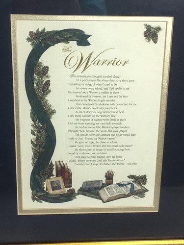The Father Warrior Picture Wall Poem. Christian Framed, Glass - Afbeelding 2 van 7