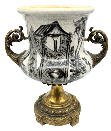 [VINTAGE] Porcelain Bronze *DECORATIVE VASE* Asian Artisan Large Porcelain Vase
