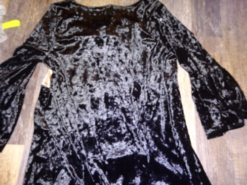 women's holiday dress  MEDIUM  ~ Xhilaration ~ black velvety & metallic bow  NWT - Picture 4 of 7