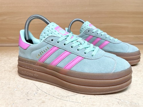 Adidas Gazelle Bold Platform Green & Pink Gum Trainers Size UK 4.5 - Picture 6 of 15