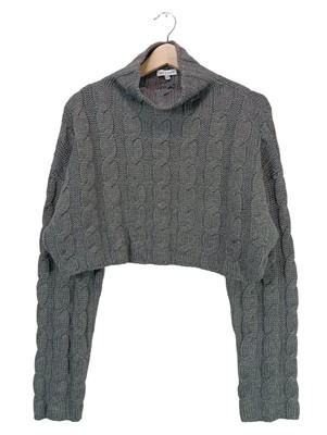MRS & HUGS Cropped Pullover Damen Pullover Gr. DE 40 hellgrau Casual-Look
