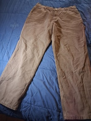 SAFTBAK Flannel Lined Carpenter Painter Pants Mens 38x32 Relaxed Fit Duck Canvas