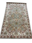 Hand Tufted Vintage  Wool Rug 3’3”x5’3” – Sage Green & Rust Tones Traditional