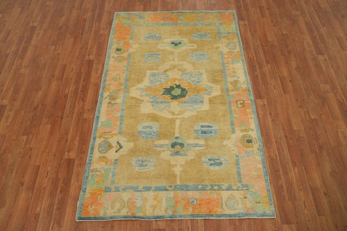 Vegetable Dye Turkish Authentic Oushak Bedroom Rug Hand-Knotted 4x7 ft - Picture 2 of 14