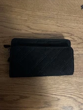 Thirty One Black Quilted Zip Around Medium Sized Wallet