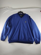 Ebtek Eddie Bauer Golf Blue V-Neck Pullover Pockets Men's Size XTRA LARGE