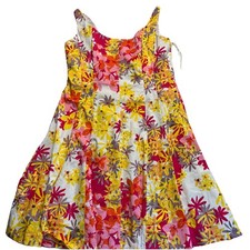Jones Wear Dress 14 Floral Sleeveless Knee Length Lined Zip Up Retro