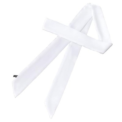 Silk Chiffon Scarf Long Thin Solid Color Neckerchief Rectangle Skinny White