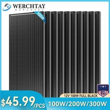 12V 100W 200W 300W 400W 1000W Monocrystalline Solar Panel Home RV Off-Grid Power