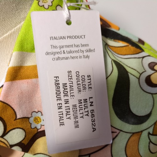 Neu mit Etikett Le Ragazze mehrfarbiges Paisley Leinen Hemdkleid Größe M italienisches Kleid - Bild 3 von 10