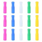  25 PCS Drinking Straw Caps Silicone Tip Stainless Steel Straws Tips