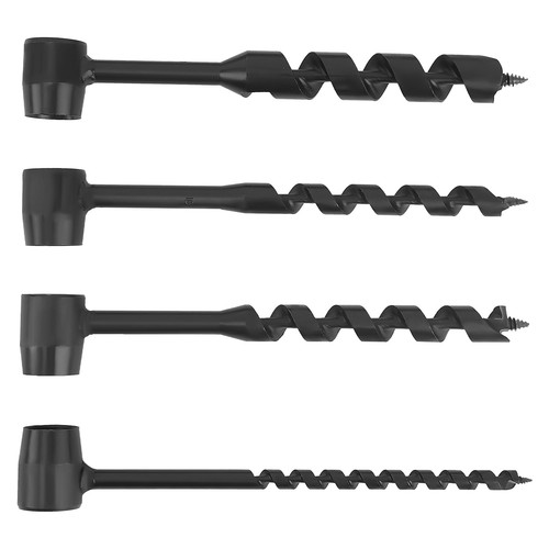 Hand Wood Auger Drill Bit Set 4 Sizes Carbon Steel for Outdoor Woodworking - Picture 20 of 20