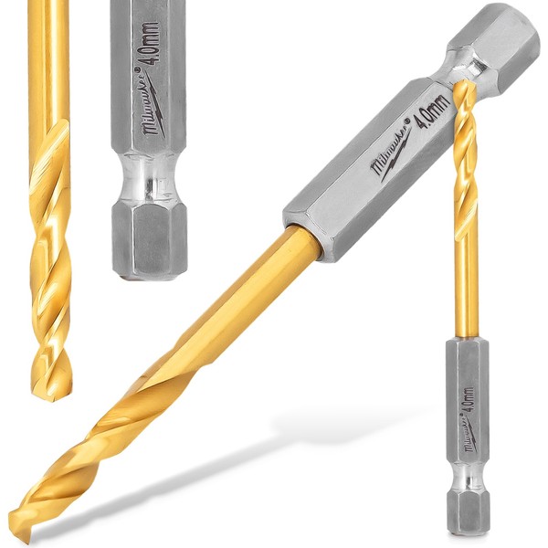 Metallbohrer Stahlboherer 4 Mm Hex HSS-G Milwaukee Spiralbohrer Edelstahlbohrer-image