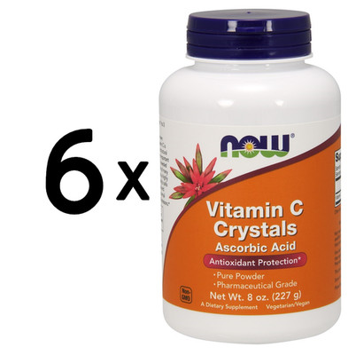 6 x NOW Foods Vitamin C Crystals - 227g (47,69 EUR/kg)