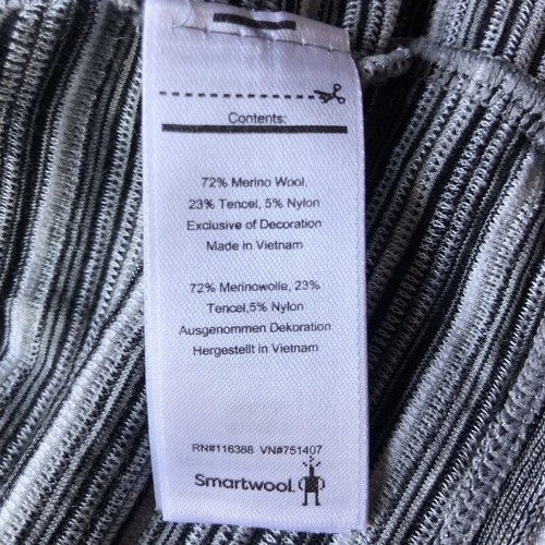 Smartwool Open Front Cardigan Women’s S Black Grey Stripes Outdoor Merino Wool - Picture 6 of 7