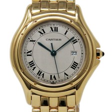 Cartier Cougar 18K Yellow Gold Silver Roman 32mm Quartz 887904 2YEARWARANTY#18-1