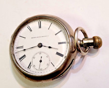 Antique 1885 Elgin Open Face Sidewinder Pocket Watch Size 18S RUNS