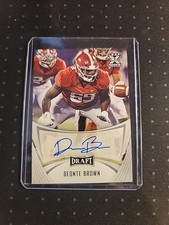 Deonte Brown 2021 Leaf Draft XRC Rookie AUTO Carolina Panthers
