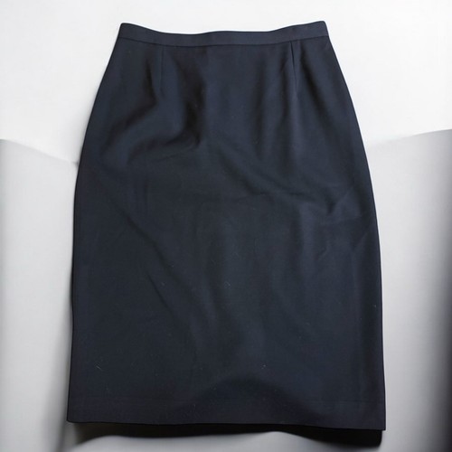 VALENTINO STUDIO Vintage Made in Italy Navy Pencil Skirt Wool 14 - Picture 3 of 8