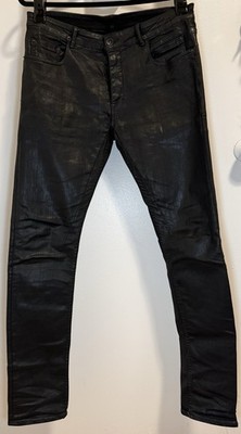 Rick Owens DRKSHDW Detroit Cut Waxed Jeans 33 DU18S3350-SBW Men's