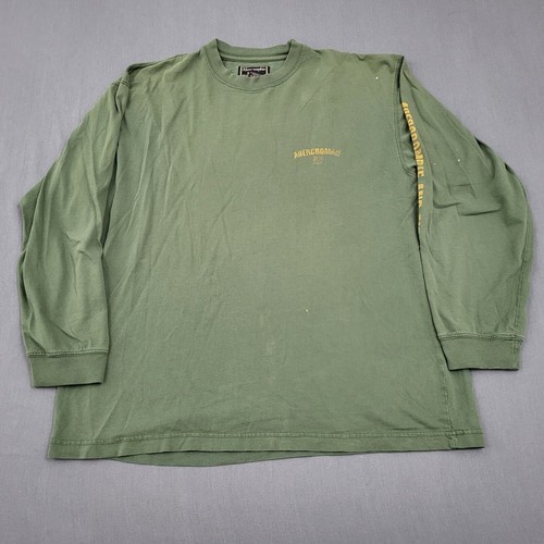 Camicia VINTAGE Abercrombie & Fitch uomo L perdenti passeggio calcio maglia verde * - Foto 2 di 16