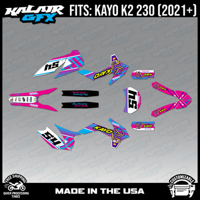 Graphics Kit for Kayo K2 230 (2021+) Pulse Series - Pink