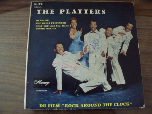THE PLATTERS / ROCK AROUND THE CLOCK 45 EP MERCURY / N° 14179 / AUTOGRAMME /