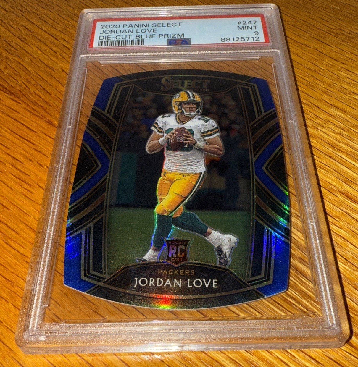 2020 Panini Select Die-Cut Blue Prizm #247 Jordan Love Packers RC Rookie PSA 9