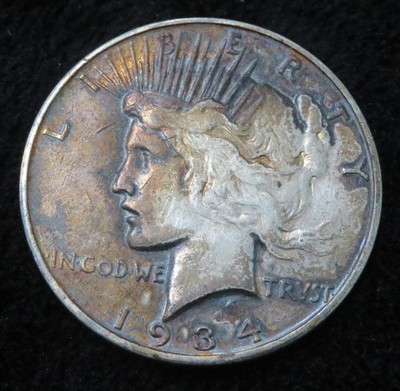 1934-D Peace Dollar  * 90% Silver  * Denver Mint * Interesting Tone * 6436