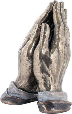 Beautifully Designed Praying Hands Handcrafted Cold Cast Bronze Finish Figurine
