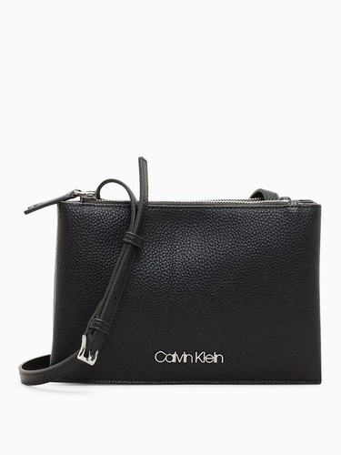 Calvin Klein Sided Trio Crossbody Bag Black Faux Leather