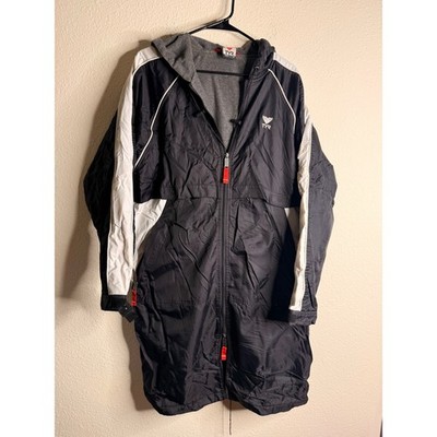TYR Alliance Team Swim Parka Jacket Adult Small Black White Fleece Lined Coat