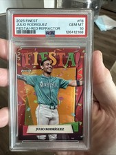 2025 FINEST #F8 JULIO RODRIGUEZ /5 FIESTA!-RED REFRACTOR POP 2 PSA 10