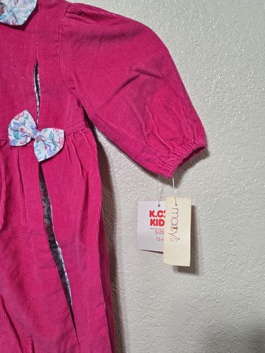Vintage 80's 90's Pink Corduroy Coveralls Jumper Sz 12m - Picture 3 of 9