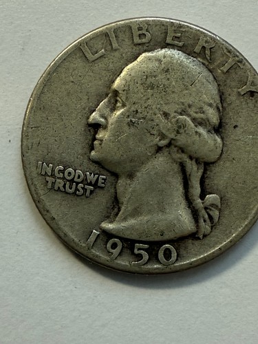US Quarter Silver 1950 D Heavily circulated - Picture 3 of 7