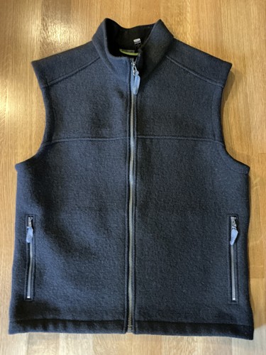 Ibex Vest Heavyweight Merino Wool Felt Mens L Charcoal Full Zip USA Barely worn - Picture 1 of 14