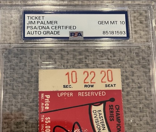 Jim Palmer signed & Inscribed 1971 All Star Ticket PSA/DNA GEM 10 Autograph - Picture 3 of 4